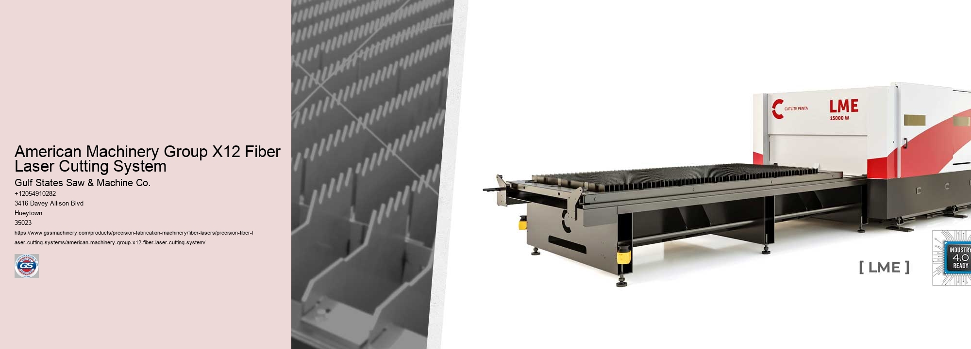 American Machinery Group X12 Fiber Laser Cutting System Gulf States Saw & Machine Co. American Machinery Group X12 Fiber Laser Cutting System
